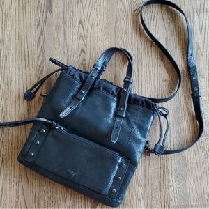 Botkier Black Leather Crossbody Bag Studs Moto